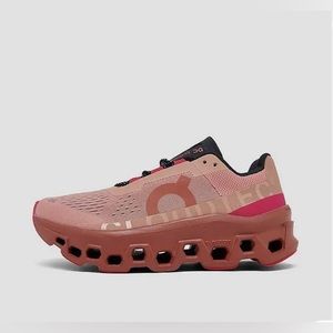 On Cloudmonster Rose/Cork Running Shoes Sz 8.5 NWT
